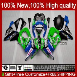 Kit de carrocería para KAWASAKI NINJA ZX1000 C 1000CC ZX1000C 08-10 Carrocería 56No.147 ZX 10R ZX10 10 R 1000 CC ZX-10R 2008 2009 2010 ZX10R Verde azul negro 08 09 10 Carenado de motocicleta