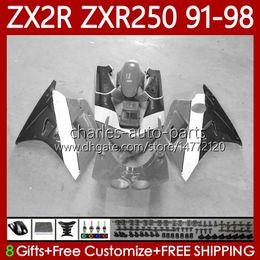 Body Kit Voor KAWASAKI NINJA ZXR-250 ZX 2R 2 R R250 ZXR 250 ZXR250 1991 Zwart Grijs 1992 1993 1994 1995 1996 1997 1998 85No.89 ZX-R250 ZX-2R ZX2R 91 92 93 94 95 96 97 98 Kuip