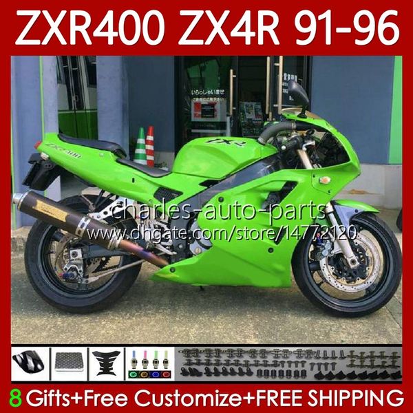 Kit carrosserie pour KAWASAKI NINJA ZXR 400 CC ZX-4R ZXR400 91 92 93 94 95 96 Capot 138No.17 ZX4R 400CC ZX 4R ZXR-400 Vert clair 1991 1992 1993 1994 1995 1996 ABS Carénages complets