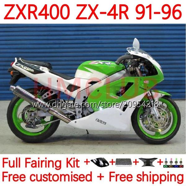 Kit carrosserie pour KAWASAKI NINJA ZXR 400 CC ZX-4R ZXR400 91 92 93 94 95 96 Capot 19No.16 ZX4R 400CC ZX 4R ZXR-400 1991 1992 1993 1994 1995 1996 ABS Carénages complets vert clair