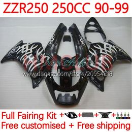 Kit de carrosserie pour Kawasaki Ninja ZZR250 ZZR-250 90 91 92 93 94 95 96 97 98 99 Bodywork 16No.31 ZZR 250 CC 1990 1991 1992 1993 1994 1995 1996 1997 1998 1999 Fairing Silvery Sluring Silvery