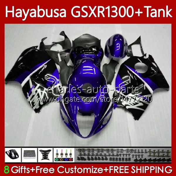 Kit de carrosserie pour Suzuki Hayabusa GSXR 1300CC 1300 CC 2002 2003 2004 2005 2006 2007 74No.144 GSX-R1300 BLUE BLACK GSX R1300 GSXR-1300 96-07 GSXR1300 96 97 98 98 00 01 Faires