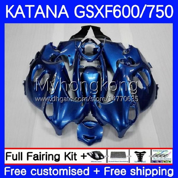 Kit carrosserie pour SUZUKI KATANA GSXF750 GSXF bleu perle 600 750 CC GSX600F 03 04 05 06 07 18No.44 600CC GSX750F GSXF-750 GSXF600 750CC 2003 2004 2005 2006 2007 Carénages OEM