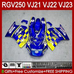 Body Kit voor Suzuki RGV250C SAPC VJ21 RGV250 RGV-250CC Carrosserie VJ-21 Glanzend Blauw Nieuw Panel 21HC.69 RGVT RGV 250CC 250 CC RGV-250 88 89 RGVT-250 VJ 21 1988 1989 OEM FACKING