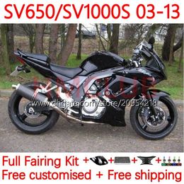 Body Kit Voor SUZUKI SV1000 SV650 SV-650 SV 1000 650 S 03-13 11No.17 SV-1000 SV650S SV1000S 03 04 05 06 07 08 SV 650S 1000S 2003 2009 2010 2011 201 2 2013 Kuip glanzend zwart