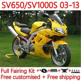 Kit de carrosserie pour Suzuki SV1000 SV650 SV-650 SV 1000 650 S 03-13 11NO.18 SV-1000 SV650S SV1000S 03 04 05 06 07 08 SV 650S 1000S 2003 2009 2010 2012 2013 Stock de peering Yellow