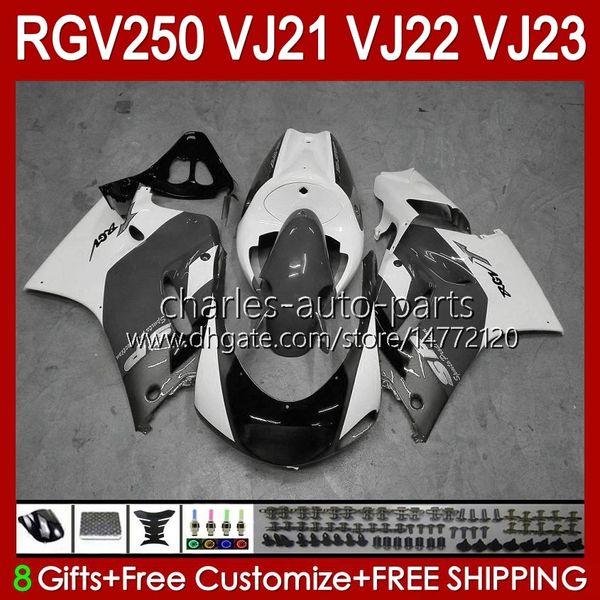 Kit carrosserie pour SUZUKI VJ21 RGV250 gris blanc stock RGVT RGV 250CC 250 CC Carrosserie VJ-21 Panneau 21HC.152 RGV-250CC RGV-250 RGVT-250 VJ 21 1988 1989 RGV250C SAPC 88 89 Carénage OEM