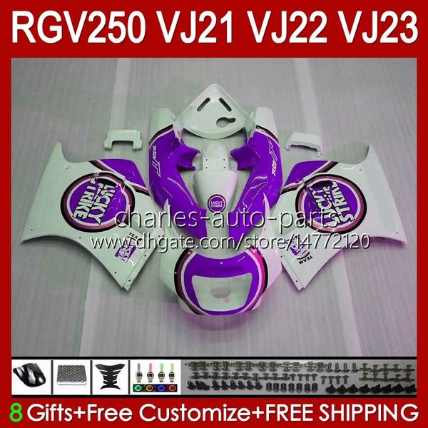 Kit carrosserie pour SUZUKI VJ21 RGV250 RGVT RGV 250CC 250 CC violet chanceux Carrosserie VJ-21 Panneau 21HC.134 RGV-250CC RGV-250 RGVT-250 VJ 21 1988 1989 RGV250C SAPC 88 89 Carénage OEM