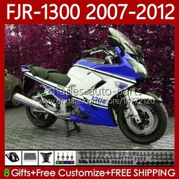 Kit de cuerpo para Yamaha FJR-1300 FJR1300A FJR BLANCO AZUL 1300 A CC 2001-2012 Carrocería 108NO.107 FJR-1300A 2007 2007 2009 2010 2012 FJR1300 07 08 09 10 11 12 PAQUETE OEM