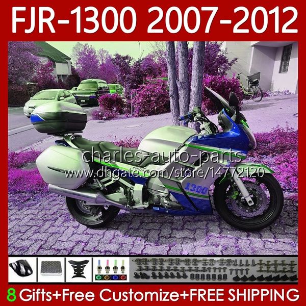 Kit de carrocería para YAMAHA FJR-1300 FJR1300A FJR Silvery Blue 1300 A CC 2001-2012 Carrocería 108No.125 FJR-1300A 2007 2008 2009 2010 2011 2012 FJR1300 07 08 09 10 11 12 OEM Fair ing