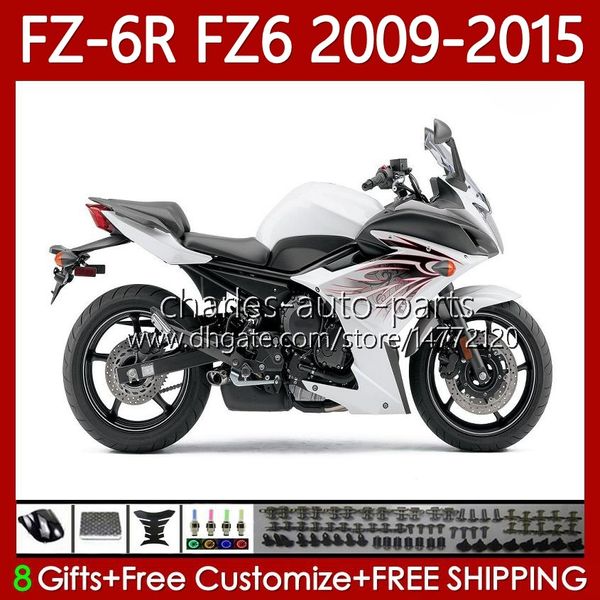 Kit de carrosserie pour YAMAHA FZ6N FZ6 FZ 6R 6N 6 R N 600 09-15 Carrosserie 103No.51 FZ-6R FZ600 FZ6R 09 10 11 12 13 14 15 FZ-6N 2009 2010 2011 2012 2013 2014 2015 OEM Fair blanc noir