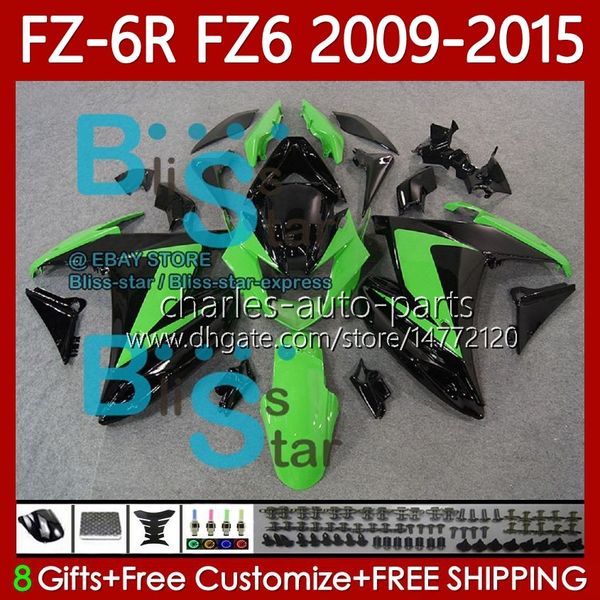 Kit carrosserie Pour YAMAHA FZ6N FZ6 FZ 6R 6N 6 R N 600 09-15 Carrosserie 103No.31 FZ-6R FZ600 Noir vert FZ6R 09 10 11 12 13 14 15 FZ-6N 2009 2010 2011 2012 2013 2014 2015 Carénage d'origine