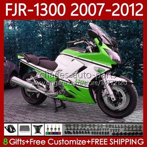 Kit de carrosserie pour yamaha vert blanc fjr-1300 fjr1300a fjr 1300 a CC 2001-2012 Bodywork 108No.105 FJR-1300A 2007 2008 2009 2011 2012 2012 FJR1300 07 08 09 10 11 12 Faring OEM OEM FAIRING OEM FAIRING 2012