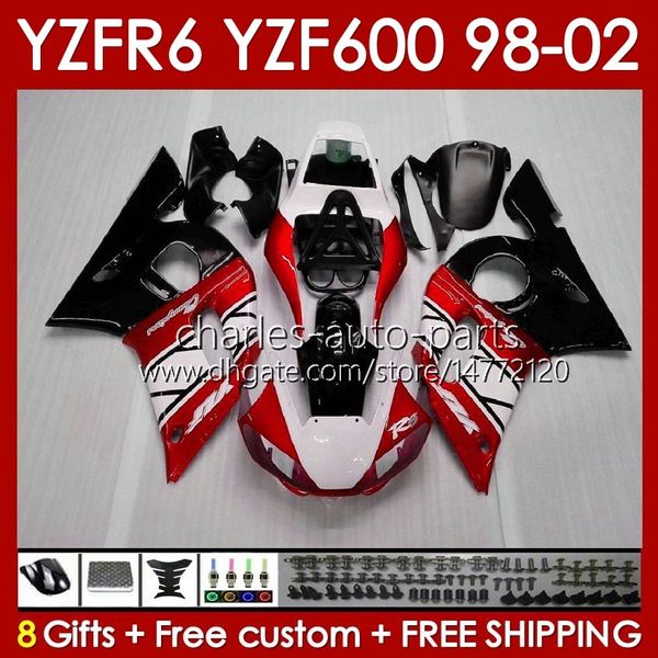 Kit de carrocería para YAMAHA YZF R6 R 6 98-02 YZFR6 98 99 00 01 02 Carrocería 145No.101 YZF 600 CC YZF-600 Marco YZF-R6 YZF600 600CC 1998 1999 2000 2001 2002 ABS Carenados verde stock