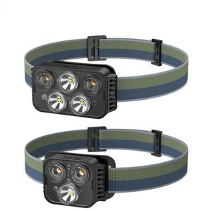 Body Motion Sensor LED koplamp Koplamp Super Bright 6 -modus ingebouwd in batterij Mini Koplamp Outdoor Running Cycling Camping Head Lamp Lights