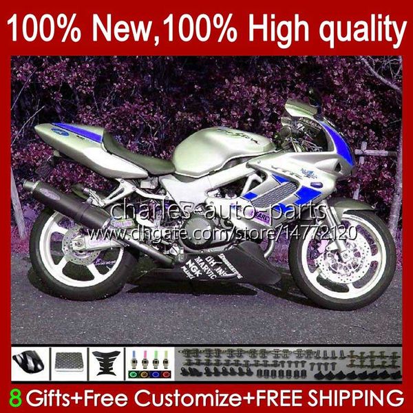 Corps OEM pour HONDA VTR1000F SuperHawk 97-05 51No.174 VTR 1000 VTR1000 F bleu argent 1000F 97 98 99 00 2001 2002 2003 2005 VTR-1000F 1997 1998 1999 2000 01 02 03 0 5 Carénage