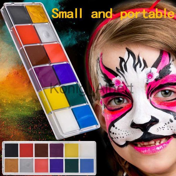 Pintura corporal 12 colores Pintura corporal al por mayor Maquillaje Flash Tatuaje Festival de Halloween Pintura Jugar Maquillaje Pintura facial Payaso Juguetes para niños Herramienta x0802