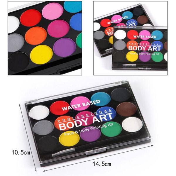 Peinture corporelle 15 couleurs visage peinture corporelle non toxique peinture à l'eau sûre huile avec pinceau noël Halloween maquillage outils de fête 230926