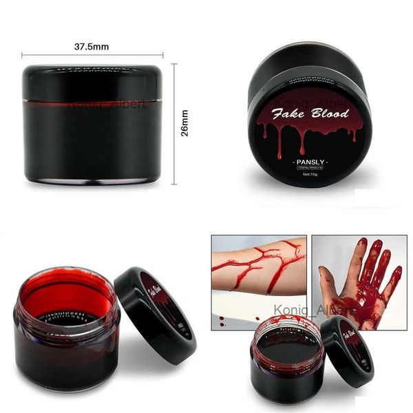 Pintura corporal 15g Pintura enlatada Cara de sangre falsa Mabro de miedo Halloween Cosplay Estasis Scar Masquerada Ball Fiest Hool Drop de Delive OT3KH