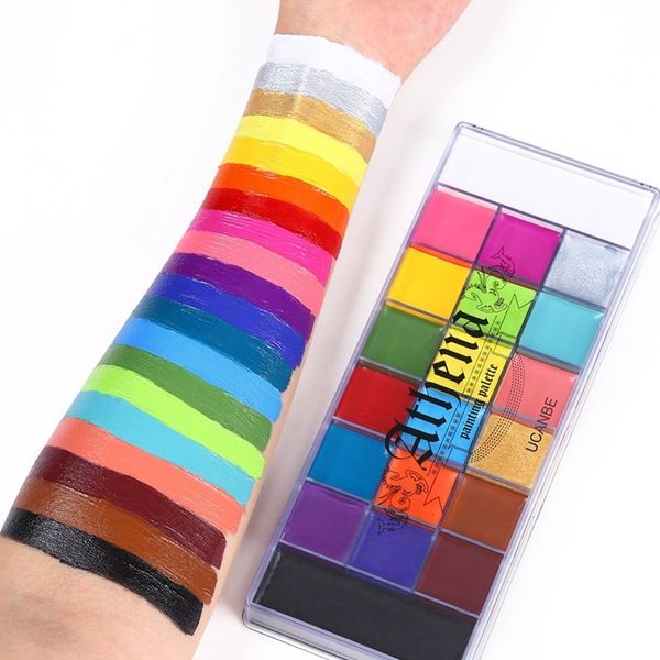 Body Paint 20 Couleurs Sûr Cosmétique Flash Tatouage Peinture Art Halloween Party Maquillage Déguisements Beauté Palette Visage Corps Peinture À L'huile 230807