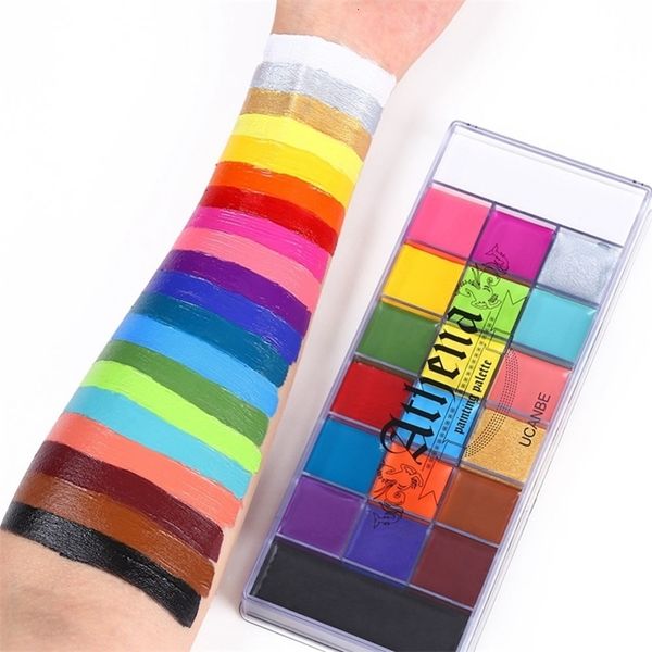 Body Paint 20 Couleurs Sûr Cosmétique Flash Tatouage Peinture Art Halloween Party Maquillage Déguisements Beauté Palette Visage Corps Peinture À L'huile 230718