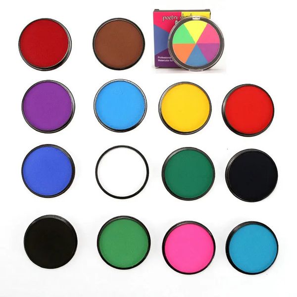 Peinture corporelle 23 couleurs Peinture non toxique à base d'eau sûre Peinture corporelle pour le visage Maquillage d'art corporel non parfumé Halloween Party Drama Cosplay Maquillage 30gpc 231205