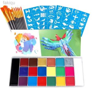 Body Paint 42 Color Body Paint Kit Halloween Football Kinderen gezicht Oogmake -up borstelset groothandel gezicht verf lichaam acrylverf d240424