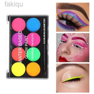 Body Paint 8 Kleur Luminiserende verf Face Body Glow Art Paints For Face Glow in the Dark Makeup Kids Body Paint Make Up Cosplay Makeup D240424