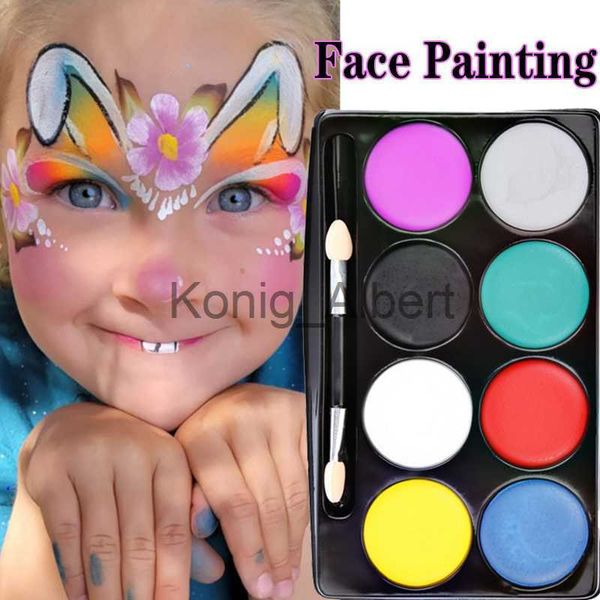 Peinture corporelle 8 couleurs enfant visage peinture de carrosserie huile non toxique sûre kids flash tatouage peinture art halloween party maquillage beauté palette x0802