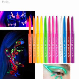 Peinture corporelle maquillage du corps maquillage eye-liner fluorescent gel stylo uv uv étanche à longue durée eye-liner visage coloré yeux peignant le stylo d240424