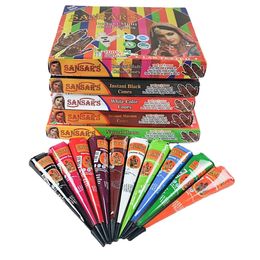 Pintura corporal colorida conos de henna indios tatuaje pasta orgánica negro marrón rojo para pecas tatuajes temporales arte corporal pintura mehndi tinta para tatuajes 231012