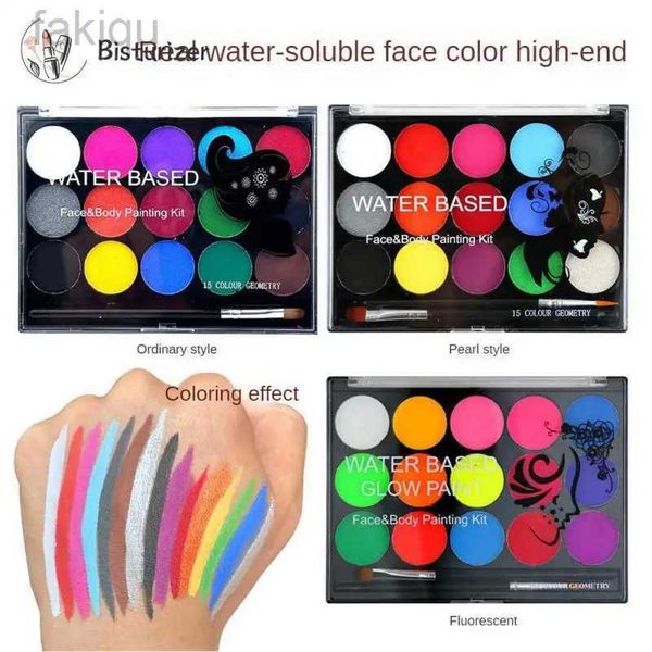 Couleurs de peinture de corps visage art carrosserie UV Glow fluorescent Glowing costume fête fantaisie déguiser maquillage de beauté pour enfants adolescents pour les tout-petits adultes D240424