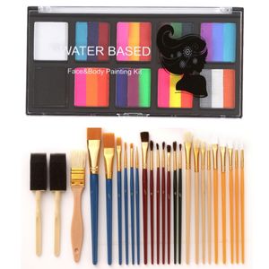 Couleurs de peinture pour le corps maquillage des yeux visage kit de peinture d'art corporel avec stylo pinceau peinture à base d'eau fête déguisement beauté maquillage pintura 230926