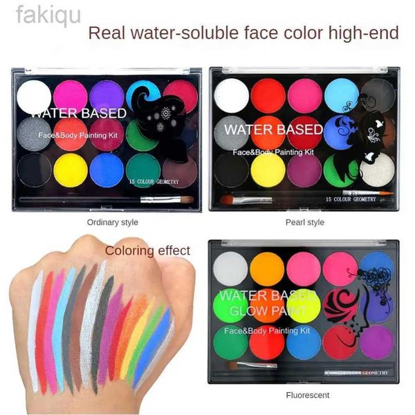 Pintura de carrocería Camética cosmética Color Efecto Fluorescencia Varias texturas Paleta de maquillaje multipropósito Halloween Polvo fino de maquillaje de ojos D240424