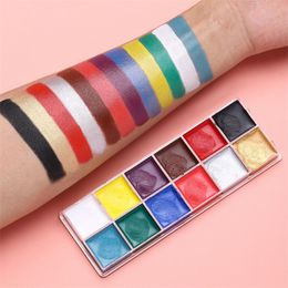 Body Paint Gezicht Body Painting Crème Waterdicht Full Color Niet-giftig Veilige Verfolie Kerstmis Halloween Make-uppalet Tattoo Art Party Tool 230926