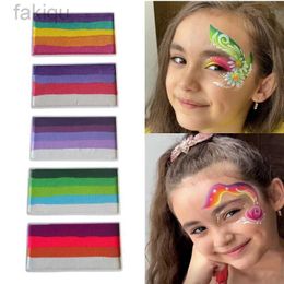 Peinture corporelle vendant arc-en-ciel divisé gâteau 20g visage peinture art du corps néon uv peinture pour visage métallique pour halloween de Noël maquilleur pour les enfants d240424