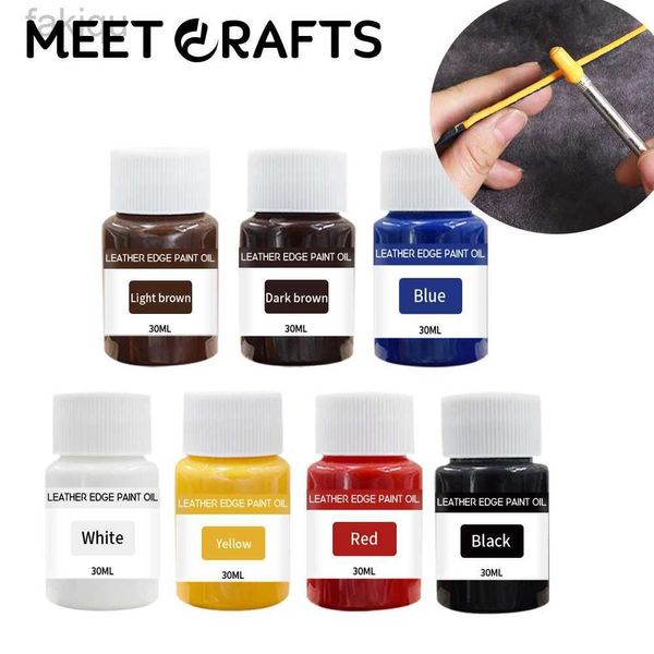 Peinture corporelle Meetscrafts 30 ml de bord en cuir peinture colorant à huile Vêtements couleurs couleurs bords de chaussures en cuir réparation bricolage artisanment bords professionnels pigment d240424