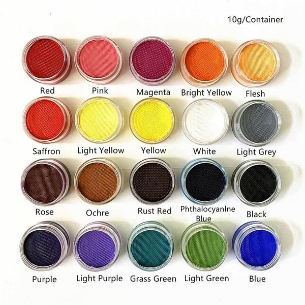 Juego de pintura corporal de 21 piezas Color básico a base de agua Cara y pigmento Gran herramienta de maquillaje de belleza para fiestas 230801