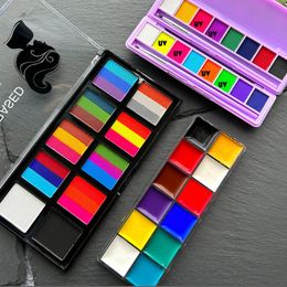 Body Paint Tattoo Art Palette Maquillage Multicolore Visage Body Painting Kit Noël Halloween Cadeau Vitalité Fête Enfant Coffre-fort Non toxique Flash 230919