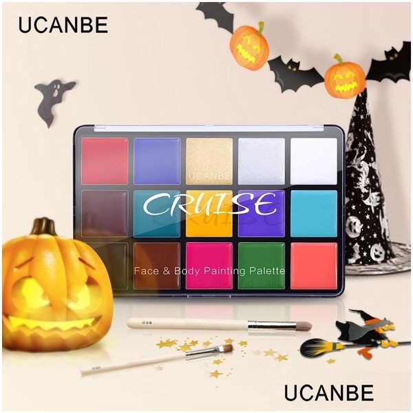 Pintura corporal ucanbe pintura de cara aceite seguro tatuaje de flash artesan navidad de halloween maquillaje de fantasía paleta de belleza 24 piezas/lote D OT8M9