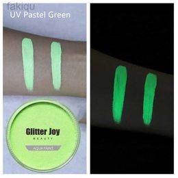 Peinture corporelle UV pastel vert 30g / PC à base d'eau à base UV Glow Face et peinture corporelle dans un nouveau maquillage de beauté de corps fluorescent D240424
