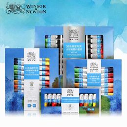 Peinture corporelle Winsor Newton Professional Watercolor Paint Pigment 16/12/24/36 Couleurs 10 ml Couleurs d'eau peignant les fournitures d'art pour les artistes D240424