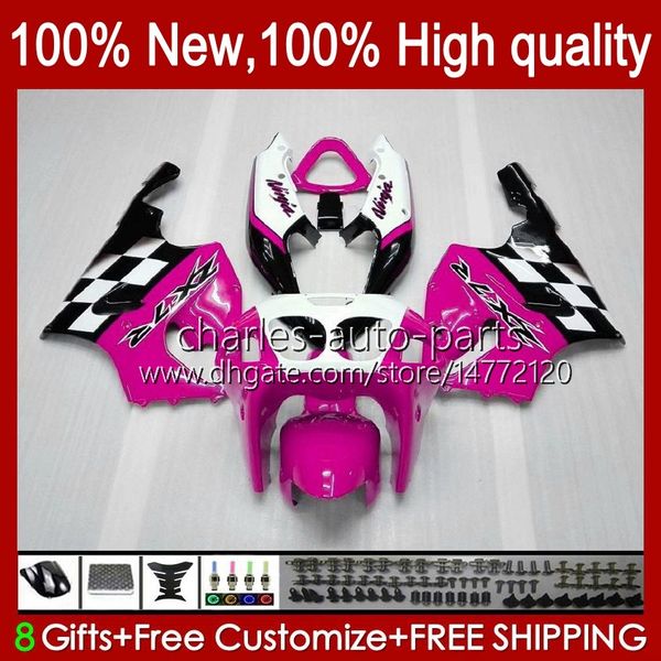 Cuerpo rosa blanco Carrocería para KAWASAKI NINJA stock ZX7R ZX750 ZX-7R ZX 7 R ZX 750 28HC.117 ZX 7R 96 97 98 99 00 01 02 03 ZX-750 1996 1997 1998 1999 2000 2001 2002 2003 Carenado Kit