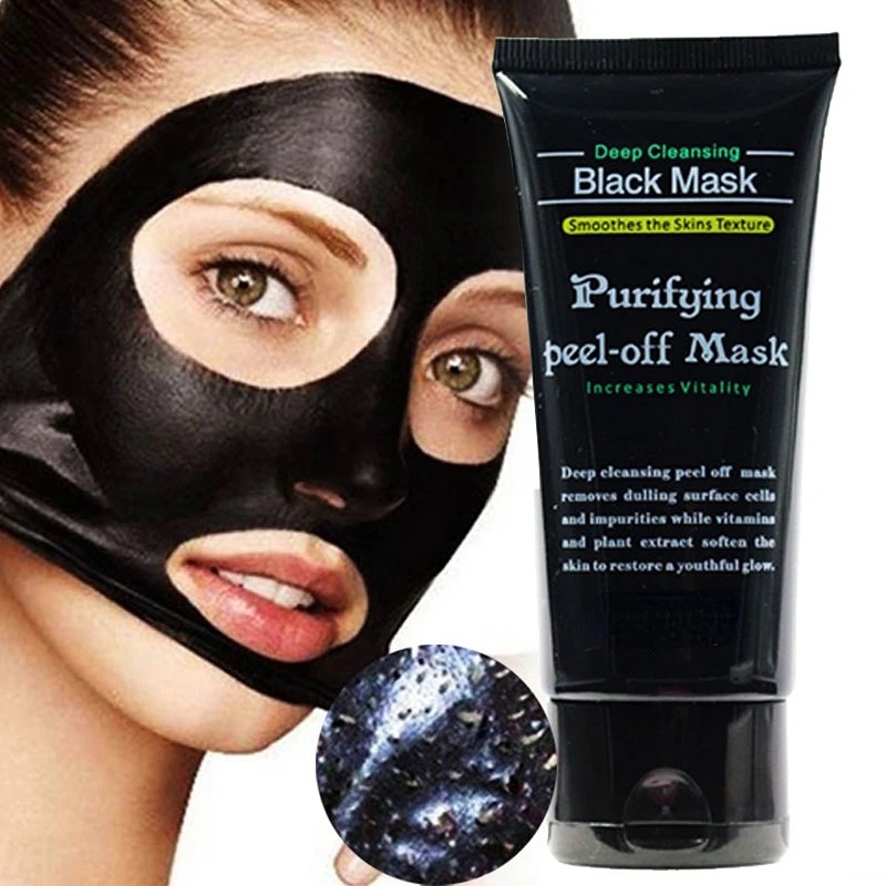 Kroppskrubbar bambu kolmask Blackhead Remover Deep Facial Masks Deep Cleansing Purifying Peel Off Black Nud Shills Face Care Black Mask 50 ML