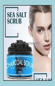 Bodyscrubs Bad Gezondheid Schoonheid Gezichtsscrub Bamboehoutskool 150G Ontgifting Natuurlijke actieve kool Exfoliërende Sheaboter D3167865