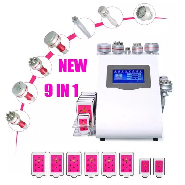 Máquina de adelgazamiento corporal 9-EN-1 Ultrasonido multifunción 40K Cavitación Vacío RF Láser Lipólisis EMS PhotoTherapy Ice SPA Masajeador