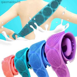 Body Sponge Silicone Brushes Bath Towels Body Scrubber Rubbing Back Peeling Massage Shower Extended Scrubber Skin Clean Brushes L230704