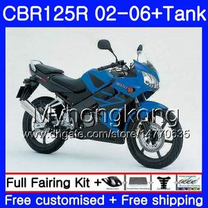 Lichaam + tank blauw Black Top voor HONDA CBR-125R CBR125R 2002 2003 2004 2005 2006 272HM.30 CBR 125CC 125 R 125R CBR125RR 02 03 04 05 06 Valerijen