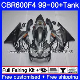 Body + Tank voor HONDA CBR600 F4 CBR 600 F4 FS CBR600 F 4 287HM.16 Silver Black Nieuwe CBR600F4 99 00 CBR600FS CBR 600F4 1999 2000 Valingskit