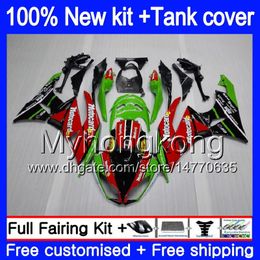 Body + Tank voor Kawasaki ZX636 ZX-6R 2009 2010 2011 2012 206MY.3 ZX 636 600CC 6 R ZX-636 ZX600 ZX 6R ZX6R 09 10 11 12 GROENE RODE VALERINGEN